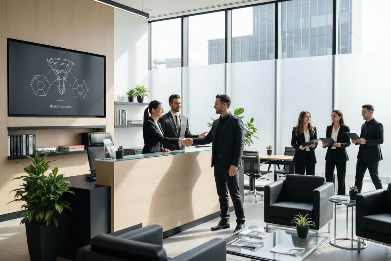 lawyers meeting with a marketer